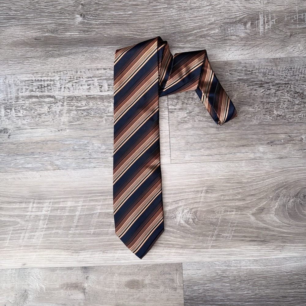 GIORGIO BRUTINI Collezione Men's Necktie Coral Burgundy Stripe Tie 3.5x57